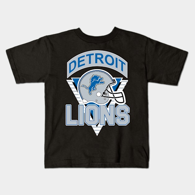 Vintage Retro Detroit Lions Kids T-Shirt by natearmbruster